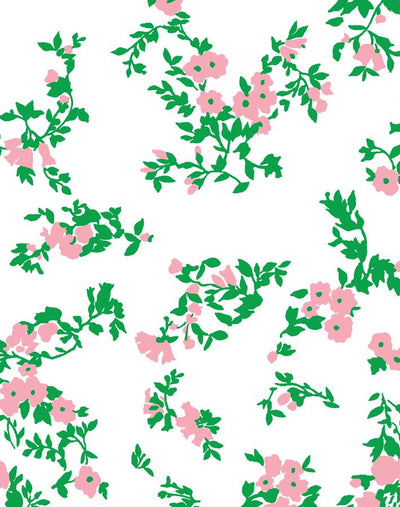 'Françoise Floral' Wallpaper by Clare V. - Pink / White
