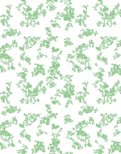 'Françoise Floral' Wallpaper by Clare V. - Spring Green / White