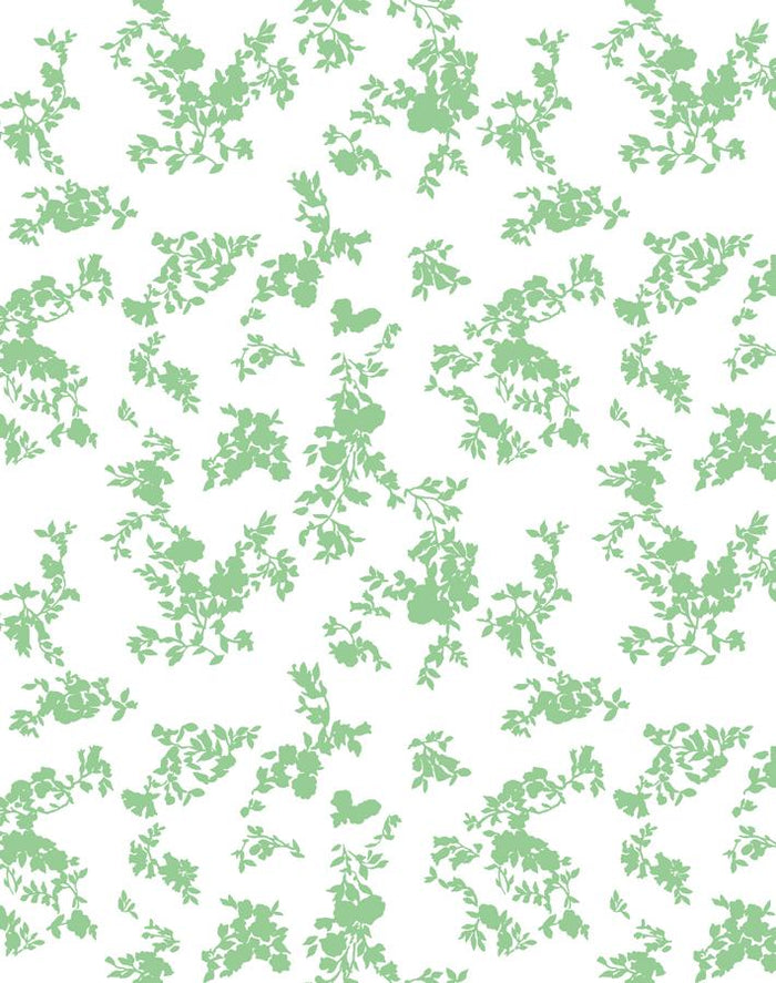 'Françoise Floral' Wallpaper by Clare V. - Spring Green / White