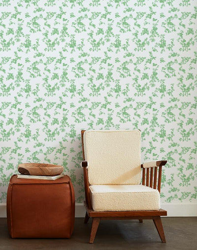 francoise floral wallpaper spring green on white