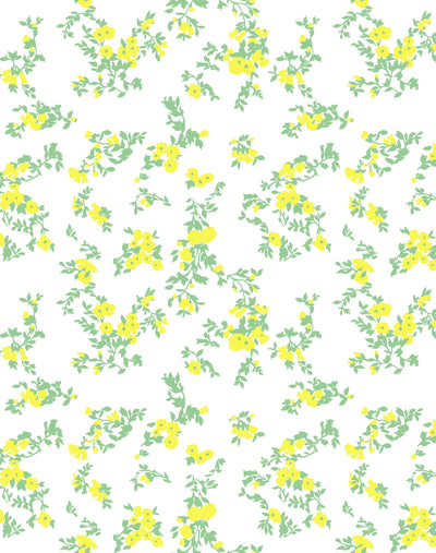 'Françoise Floral' Wallpaper by Clare V. - Yellow / Spring Green