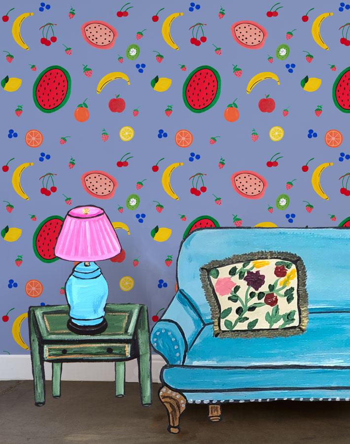 'Fruit Punch' Wallpaper by Carly Beck - Periwinkle