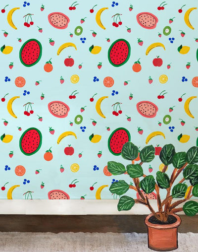 fruit punch blue tint wallpaper by carly beck