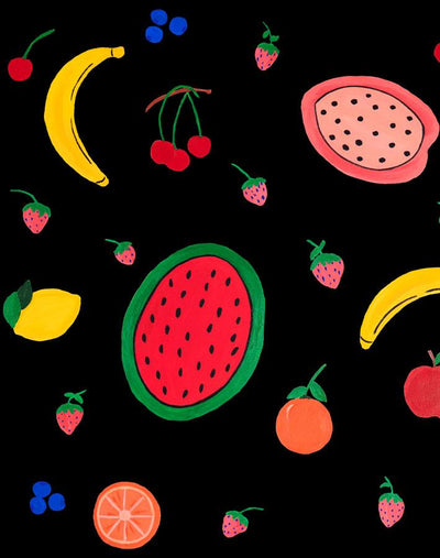 'Fruit Punch' Wallpaper by Carly Beck - Black