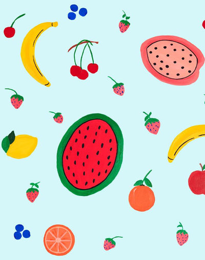 fruit punch blue tint wallpaper by carly beck