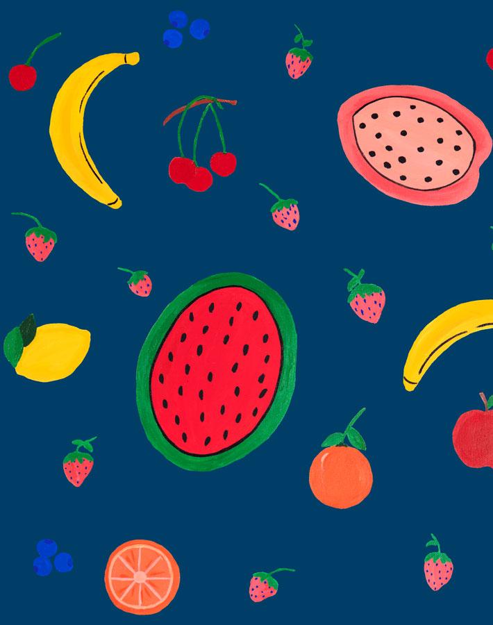 'Fruit Punch' Wallpaper by Carly Beck - Deep Navy
