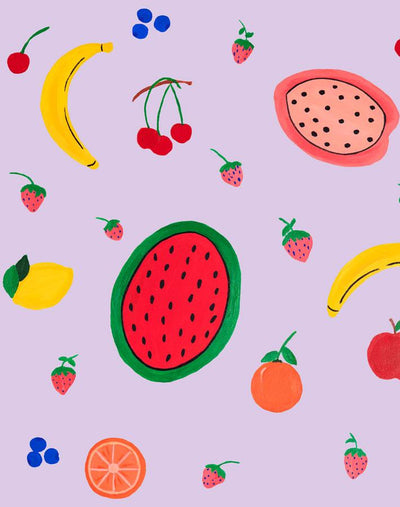 'Fruit Punch' Wallpaper by Carly Beck - Lavender