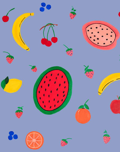 fruit punch periwinkle wallpaper by carly beck