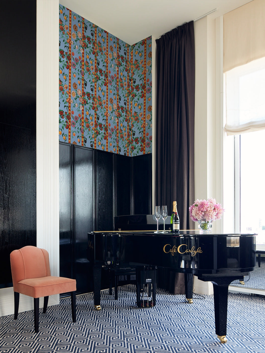 'Gallery Room Floral' Wallpaper by CAB x Carlyle - Blue