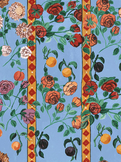 'Gallery Room Floral' Wallpaper by CAB x Carlyle - Blue