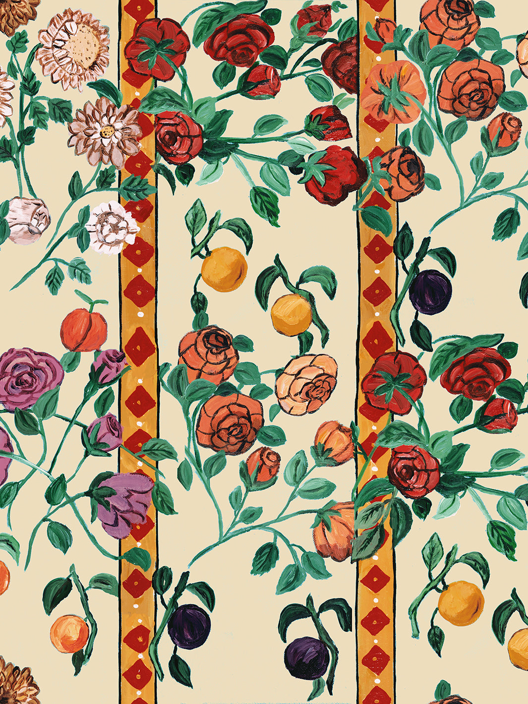 'Gallery Room Floral' Wallpaper by CAB x Carlyle - Cream