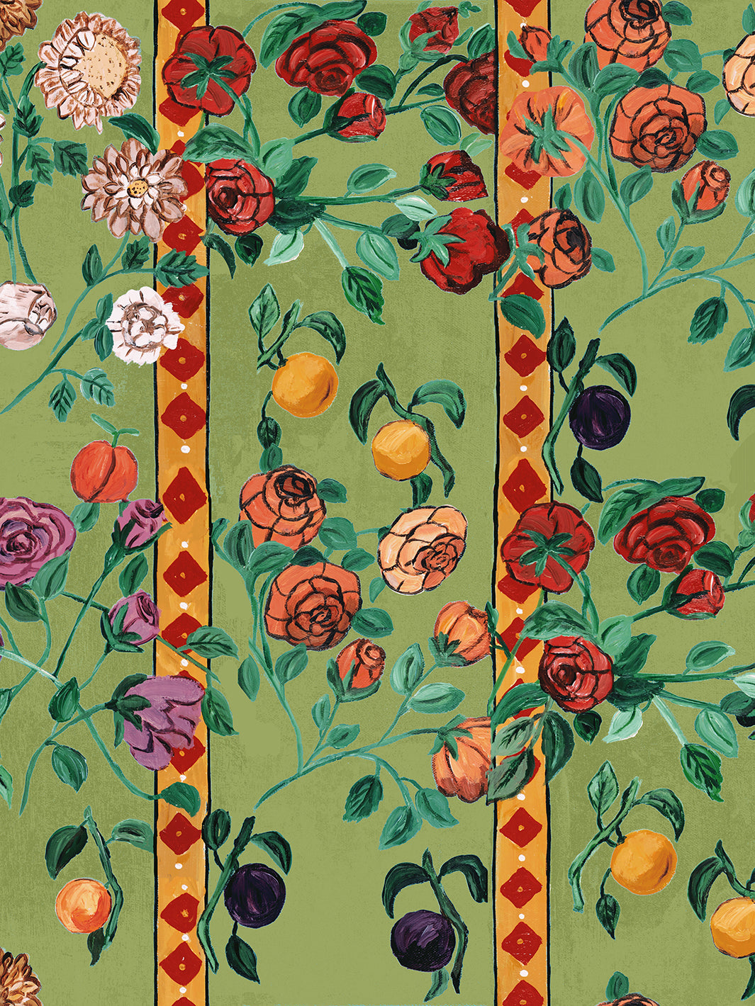 'Gallery Room Floral' Wallpaper by CAB x Carlyle - Olive