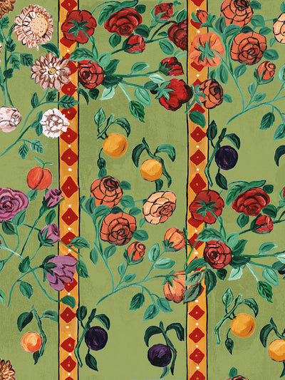 'Gallery Room Floral' Wallpaper by CAB x Carlyle - Olive
