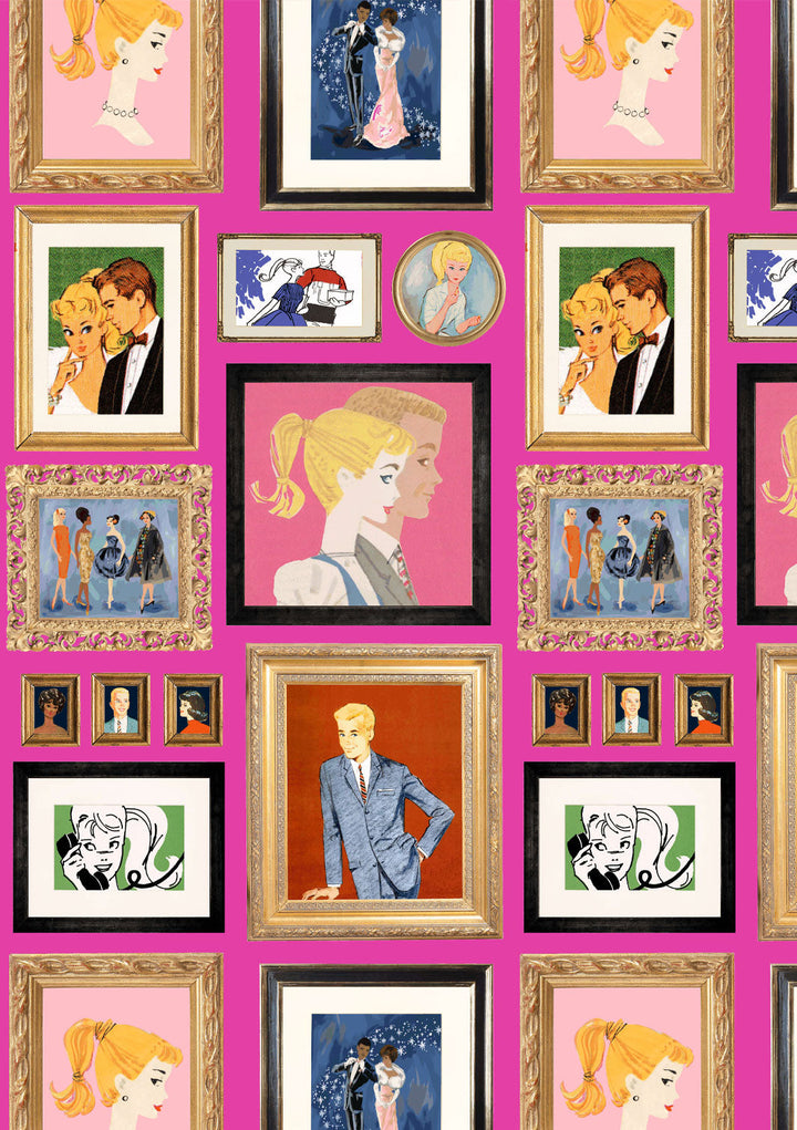 Gallery Walls Illustrated Barbie™ Gift Wrap - 219 Barbie™ Pink