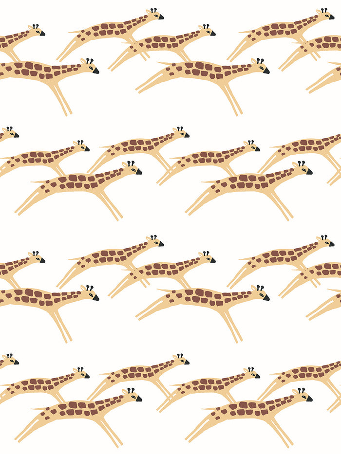 'Galloping Giraffes' Wallpaper by Tea Collection - Ivory