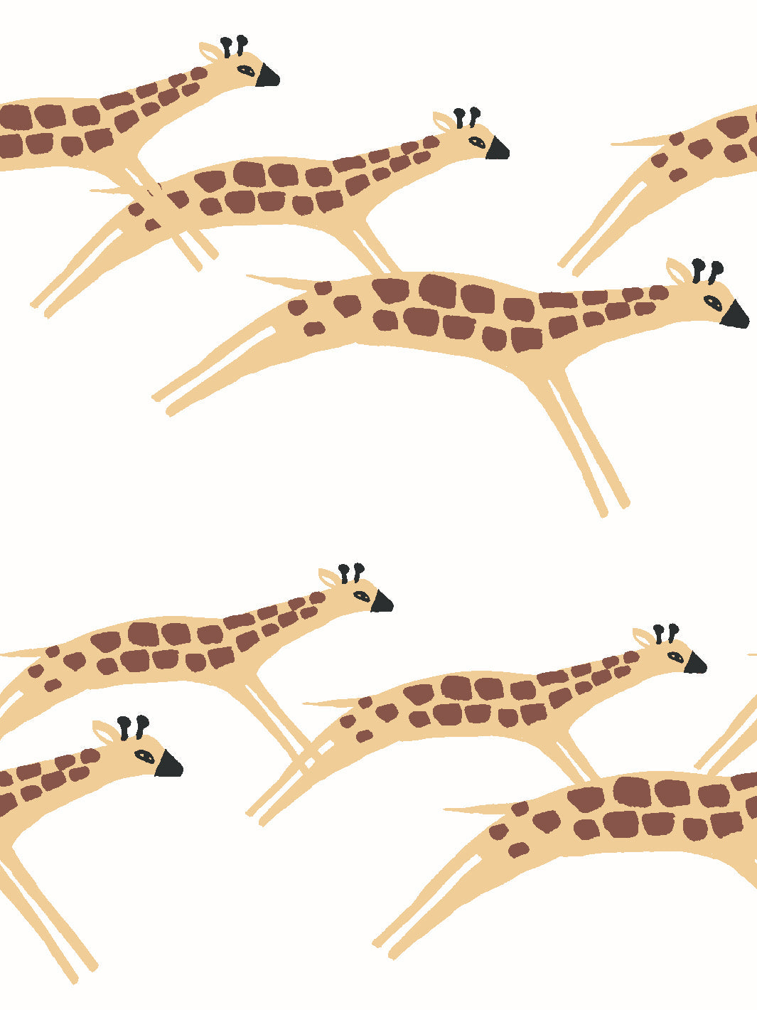 'Galloping Giraffes' Wallpaper by Tea Collection - Ivory