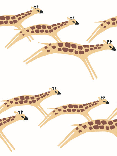 'Galloping Giraffes' Wallpaper by Tea Collection - Ivory