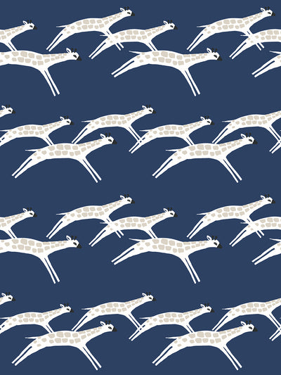 galloping giraffes wallpaper by tea collection navy