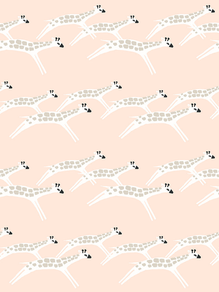 'Galloping Giraffes' Wallpaper by Tea Collection - Peach