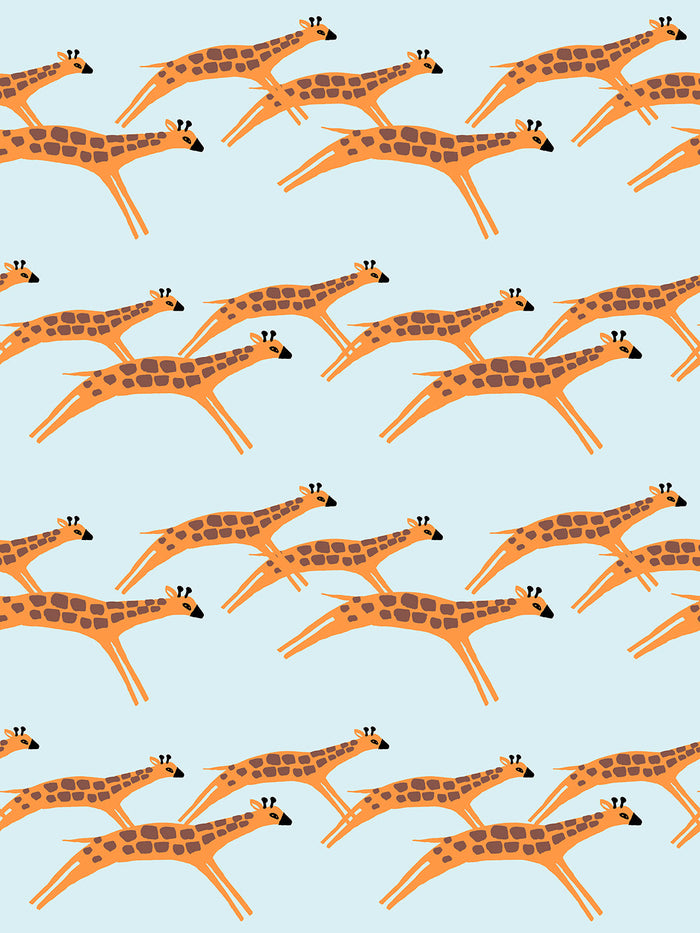 'Galloping Giraffes' Wallpaper by Tea Collection - Sky