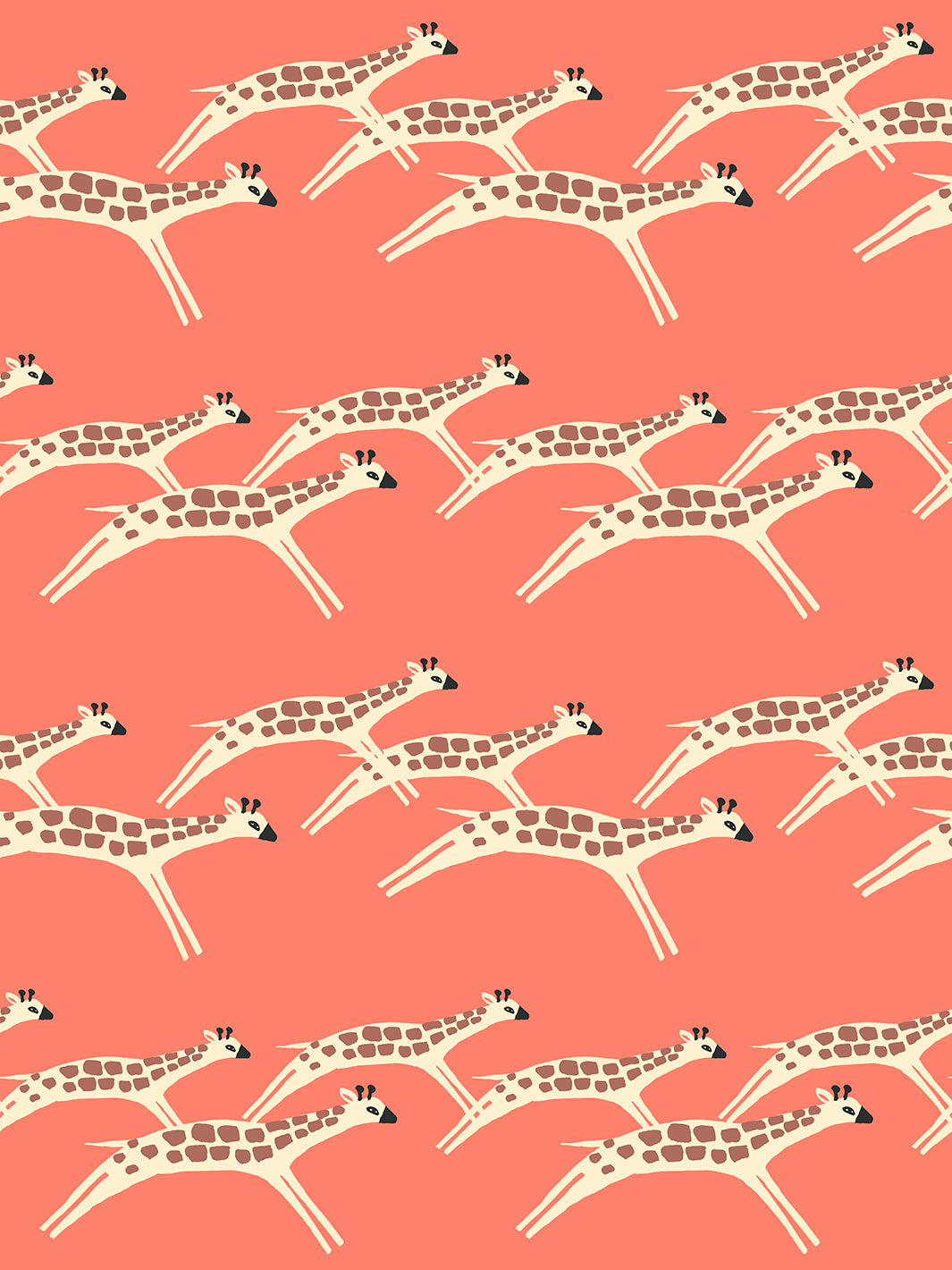 'Galloping Giraffes' Wallpaper by Tea Collection - Watermelon