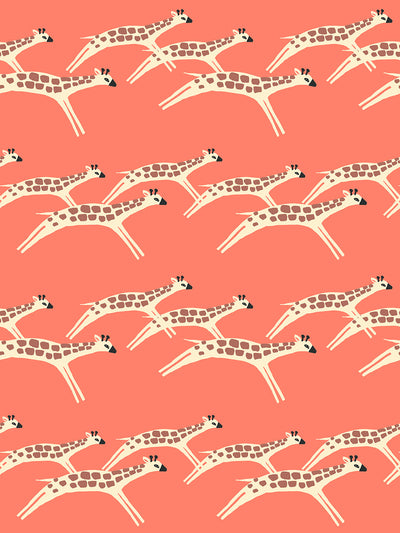 'Galloping Giraffes' Wallpaper by Tea Collection - Watermelon