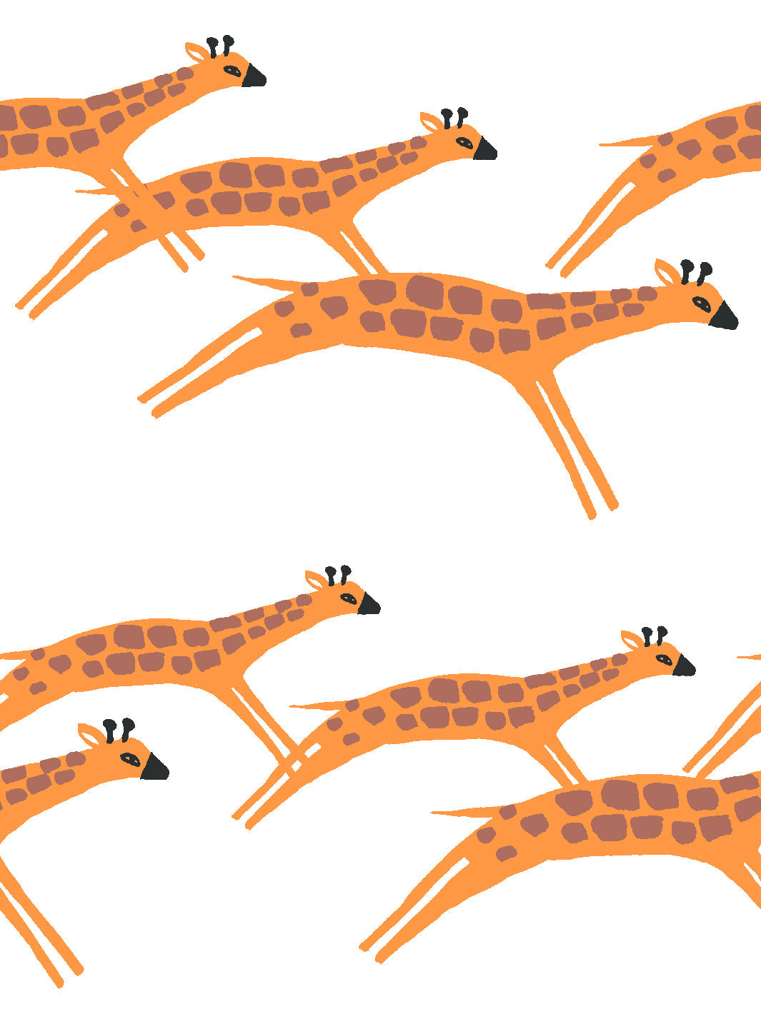 'Galloping Giraffes' Wallpaper by Tea Collection - White