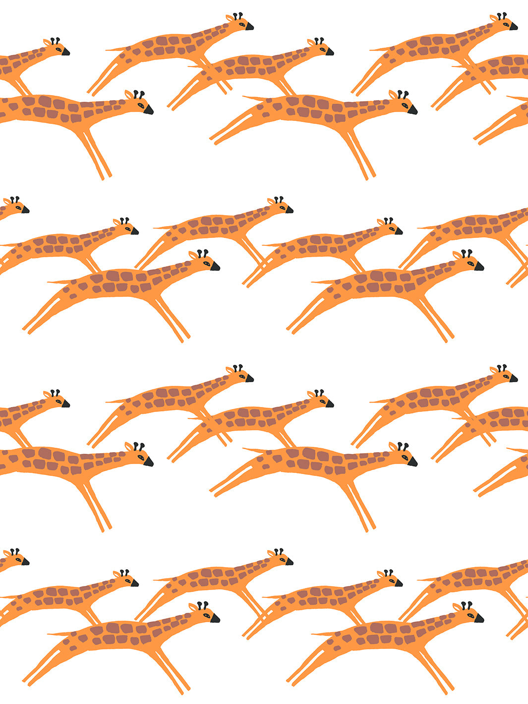 'Galloping Giraffes' Wallpaper by Tea Collection - White
