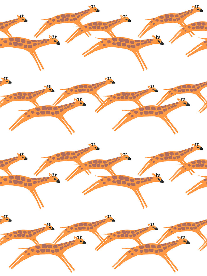 'Galloping Giraffes' Wallpaper by Tea Collection - White