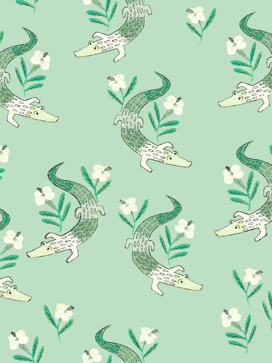 'Gator Garden' Wallpaper by Tea Collection - Aventurine
