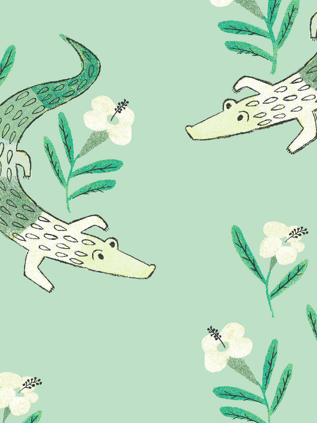 'Gator Garden' Wallpaper by Tea Collection - Aventurine