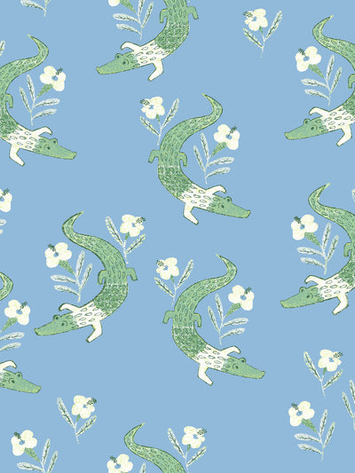 'Gator Garden' Wallpaper by Tea Collection - Cornflower