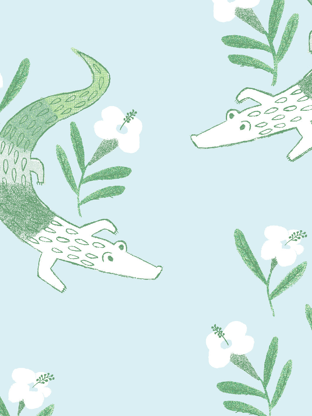 gator garden wallpaper by tea collection pale blue