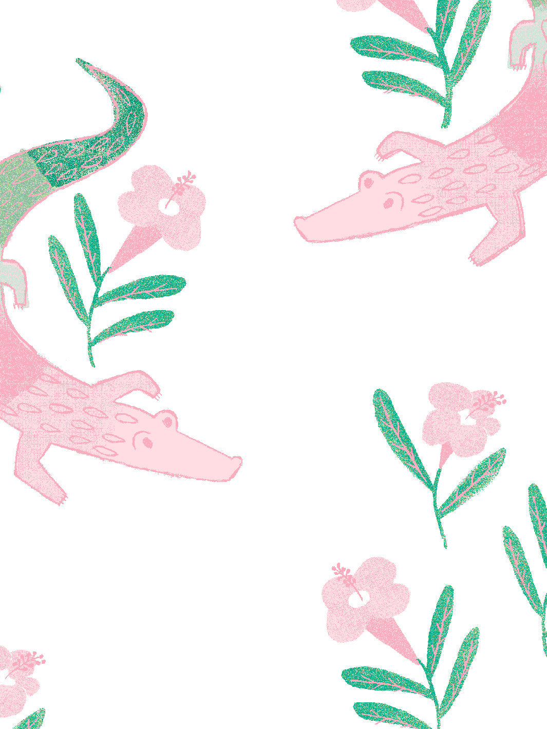 'Gator Garden' Wallpaper by Tea Collection - Pink