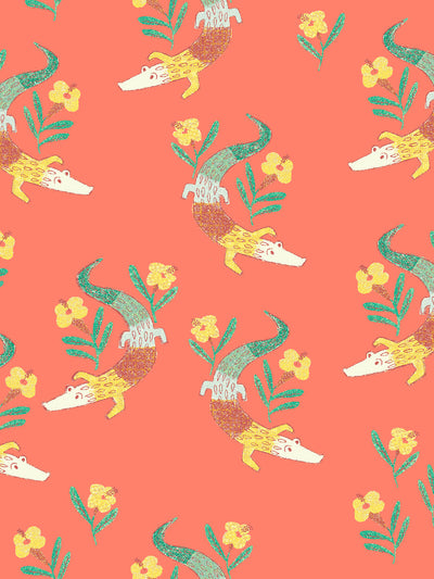 gator garden wallpaper by tea collection watermelon