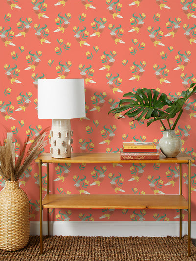 'Gator Garden' Wallpaper by Tea Collection - Watermelon