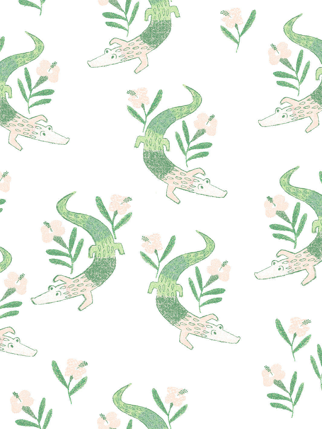 'Gator Garden' Wallpaper by Tea Collection - White