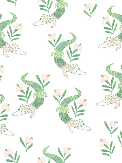 gator garden wallpaper by tea collection white