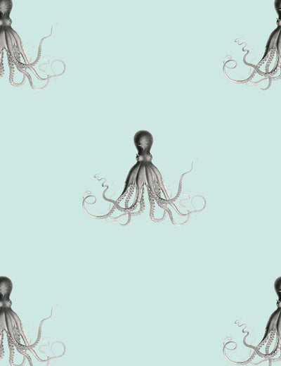 'George The Octopus' Wallpaper by Wallshoppe - Seafoam