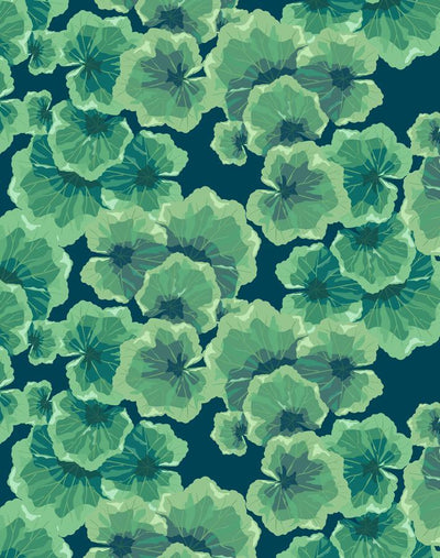 'Geranium Leaves' Wallpaper by Nathan Turner - Indigo