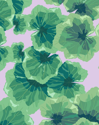 'Geranium Leaves' Wallpaper by Nathan Turner - Lavender