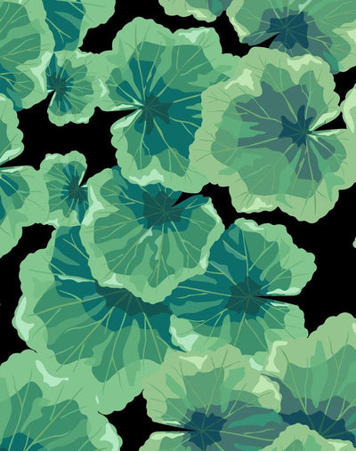 'Geranium Leaves' Wallpaper by Nathan Turner - Onyx