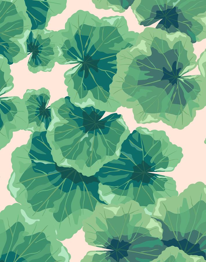 'Geranium Leaves' Wallpaper by Nathan Turner - Peach