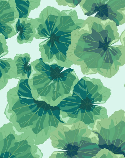 'Geranium Leaves' Wallpaper by Nathan Turner - Robins Egg