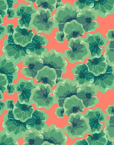 'Geranium Leaves' Wallpaper by Nathan Turner - Watermelon