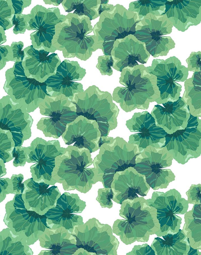 'Geranium Leaves' Wallpaper by Nathan Turner - White