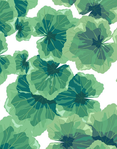 'Geranium Leaves' Wallpaper by Nathan Turner - White