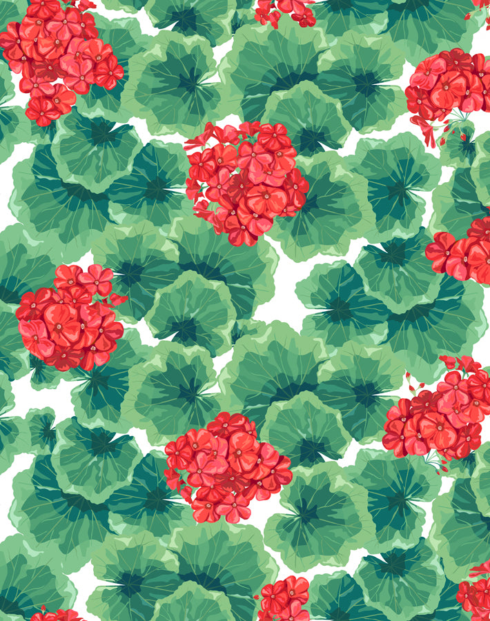 'Geranium' Wallpaper by Nathan Turner - Red