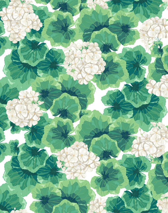 'Geranium' Wallpaper by Nathan Turner - White