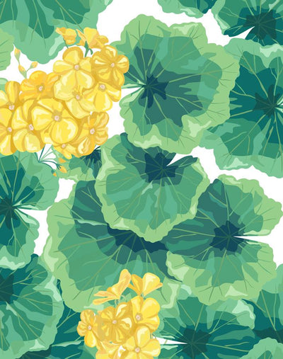 'Geranium' Wallpaper by Nathan Turner - Yellow